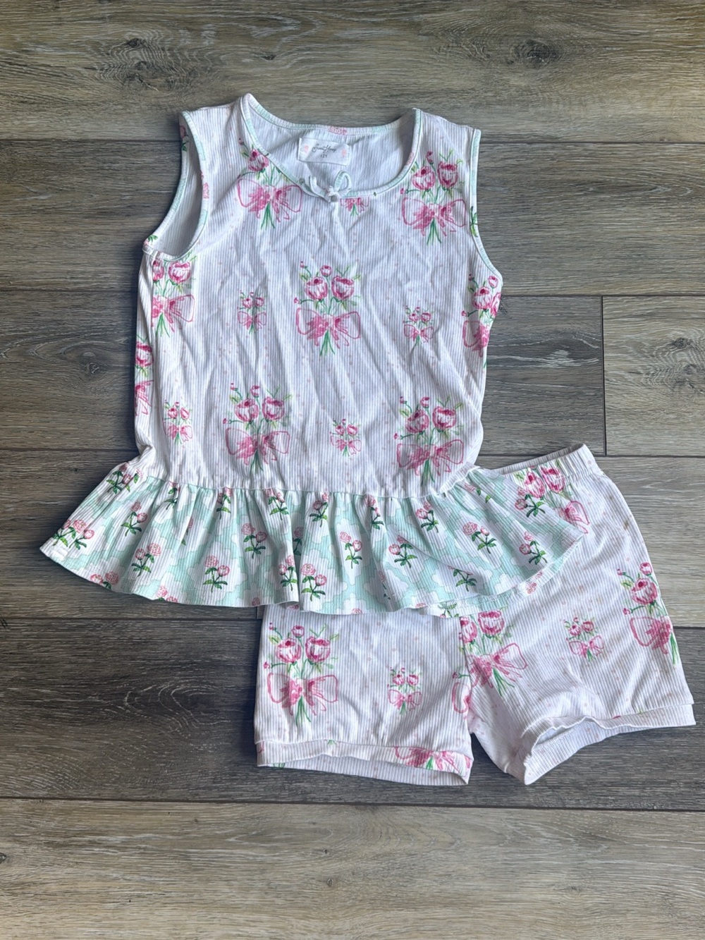 SweetHoney Pink Floral Peplum Set Size 12